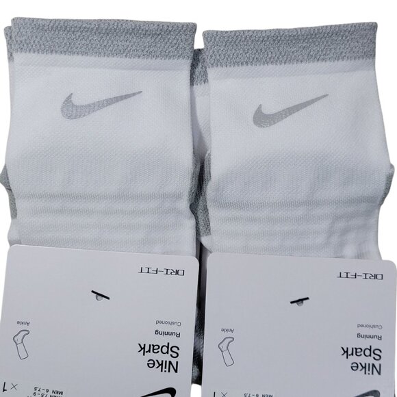 Nike Spark Cushioned Running Ankle Socks Women 7.5-9 Men 6-7.5 Reflective 2 Pair - Picture 3 of 6